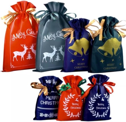 Malatec Ruhhy Kersttassen Set van 8 - Decoratieve Cadeauzakken in Verschillende Maten