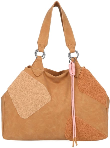 Fritzi aus Preußen shopper schoudertas Izzy Medium Limited Happy Flocked Soft Chestnut Lichtbruin
