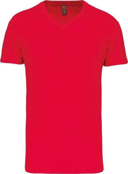 Kariban Heren-t-shirt BIO150IC V-hals K3028IC - Red - M