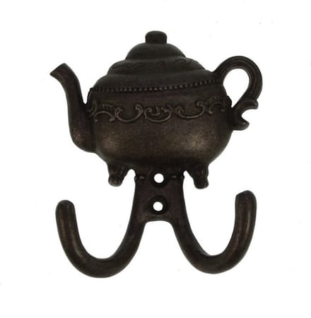 Haak metaal theepot 9x10,5x3,5cm