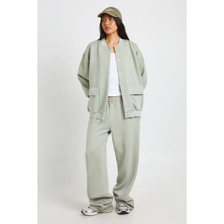 boohoo Dames Tall Bomber Trainingspak | Washed Khaki | Maat: 16