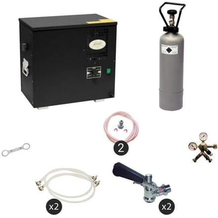 Bierwaterkoeler, AS-40, 2-kraans, Waterkoeler - Biertap, Beertender, Thuistap, Bierkoeler, Type S, zonder