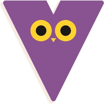 DJECO houten letter designed animal V