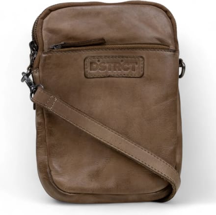 telefoontas/schoudertas- taupe- leer- DSTRCT-