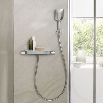 HSK design hand shower AquaSwitch Softcube w. shower hose and bracket 1180080