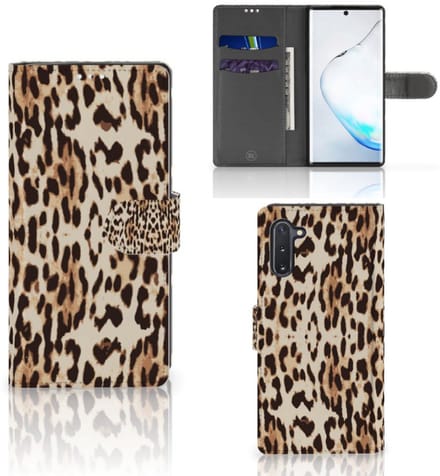 Samsung Galaxy Note 10 Telefoonhoesje met Pasjes Leopard