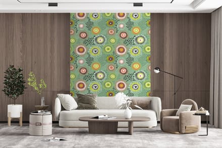 Behang - Fotobehang Bloem - Design - Hartjes - Breedte 190 cm x hoogte 260 cm
