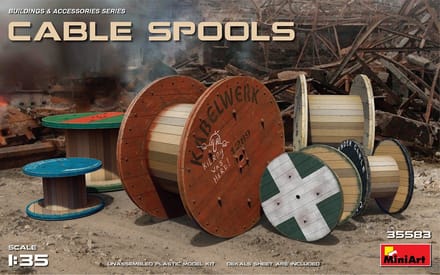 MiniArt Modelbouwpakket Militaire voertuigen - 35583 Cable Spools Plastic - 1:35 - Modelbouw