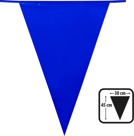plastic reuze vlaggenlijn - Blauw - 10 meter