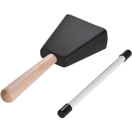 Professionele metalen koebel met houten handvat, slaginstrument black