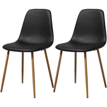 LIVARNO Set van 2 eetkamerstoelen, stalen poten in eikenlook