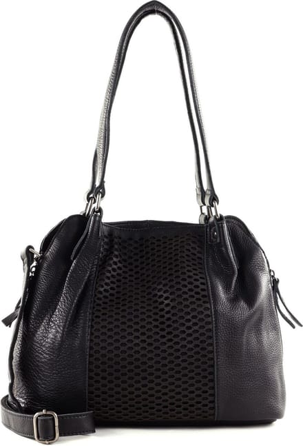 FREDsBRUDER Leren Schoudertas MY Shoulderbag Black Zwart