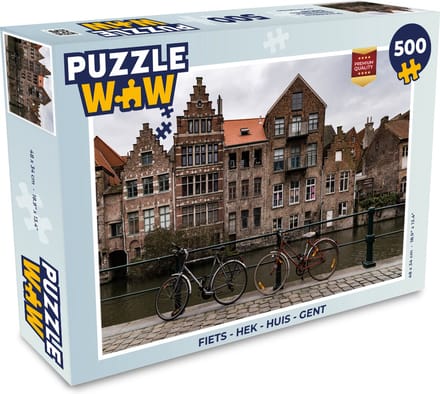Puzzel Fiets - Hek - Huis - Gent - Legpuzzel - Puzzel 500 stukjes