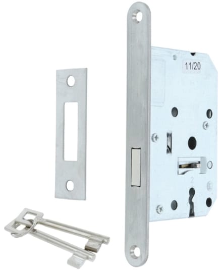 Kastslot inclusief 2 sleutels met RVS voorplaat 20x174 mm