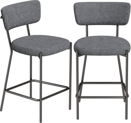 Homcom Barkruk-Polyester, Metaal-53L x 49B x 93H cm-Grijs