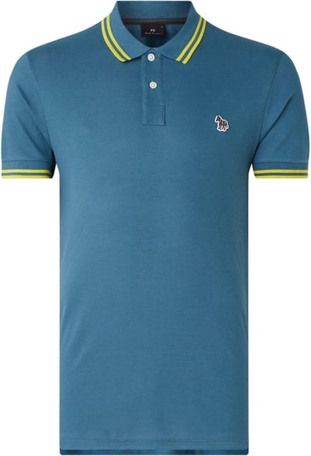 PS Paul Smith Slim fit polo van piqué katoen - Blauw - Maat S