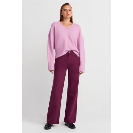 Hoog-Waisted Wijde Jeans van Katoen
