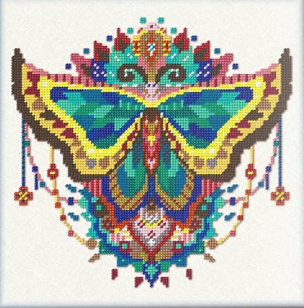 Borduurpakket met kralen - parels - APS - MANDALA butterfly - Vlinde - B561