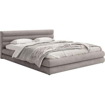 Gestoffeerd bed Alvaro chenille 160 x 200 met beddengoedcontainer | NADUVI Collection