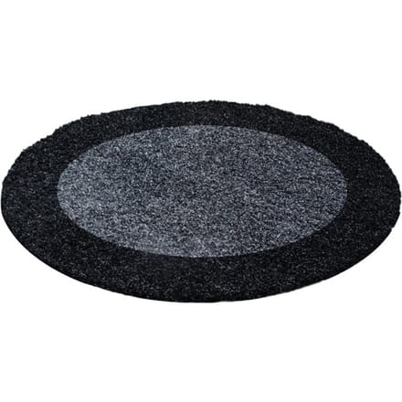 Muratap Basic rond shaggy kader vloerkleed / grijs hoogpolig- 160 cm rond