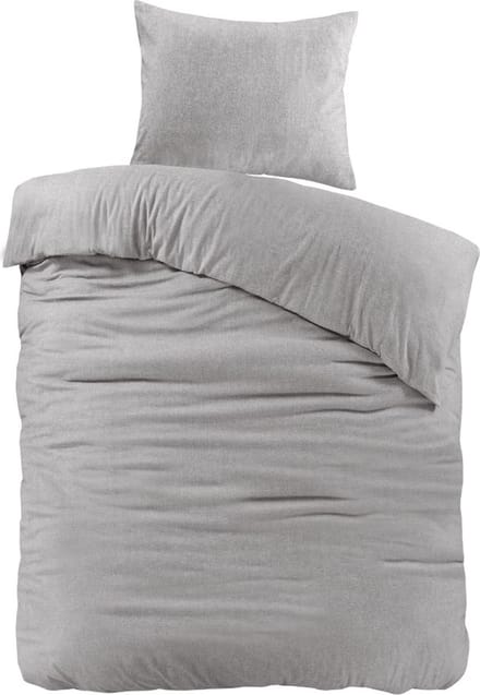 Papillon Brienz Flanel Dekbedovertrek - Eenpersoons - 140x200/220 cm - Grijs