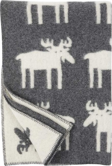 Klippan Ledikantdeken Eland grijs-wit eco wol 90x130 cm