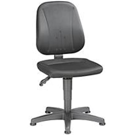 Werkstoel Unitec, stoffen bekleding, glijders, visa zwart