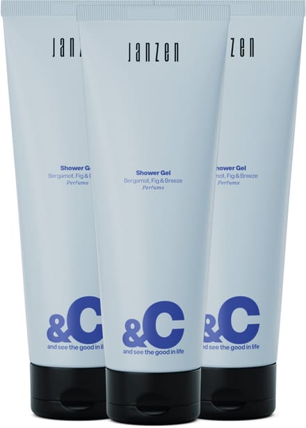JANZEN Shower Scrub &C Bergamot, Fig & Breeze 3-pack