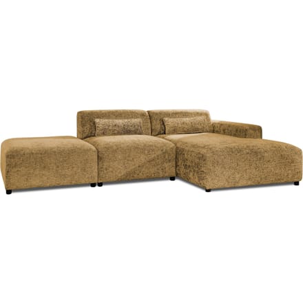 Hoekbank Rizza chenille rechts met hocker | NADUVI Collection