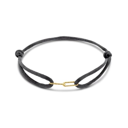 Armband Satijn 13 - 26 Cm 14K Goud Met Rubber/Nylon/Leer