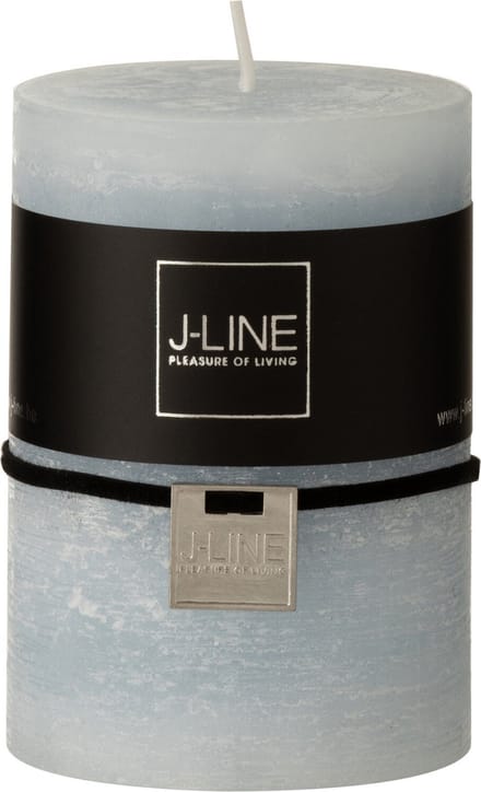 J-Line cilinderkaars - lichtblauw - medium - 42U - 6 stuks