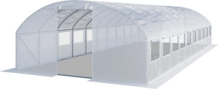 Tunnelkas 4x10m PE-zeil 180g/m² wit transparant