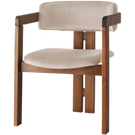 Asir - Stoel - Okkernoot & Beige - 58 x 49 x 76 cm