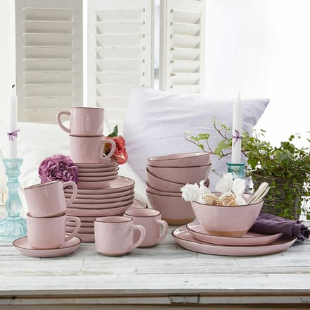 LOBERON Servies set van 30 Biarré roze