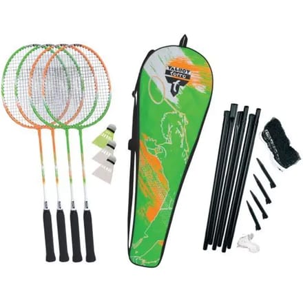 Badminton set Attacker 4 spelers + net rood
