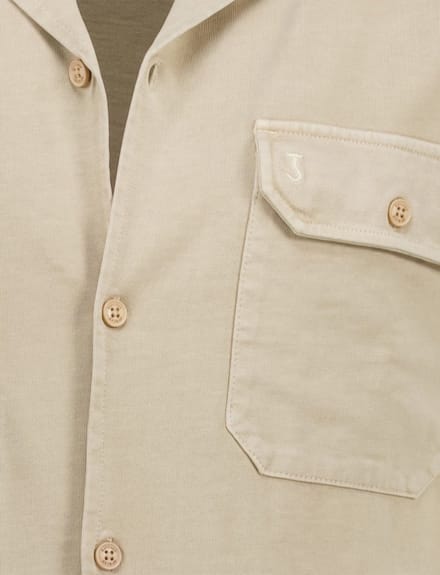 beige Butcher of Blue Mikey overshirt korte mouw