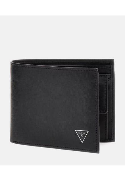 Guess Cert Saffiano Leather Heren Portemonnee - Zwart - One Size
