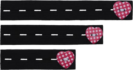 Be Mammy - Damesbroekverlenging Rubber – 3-Pack – Zwart/Roze - BE-BE20-126-BB-N
