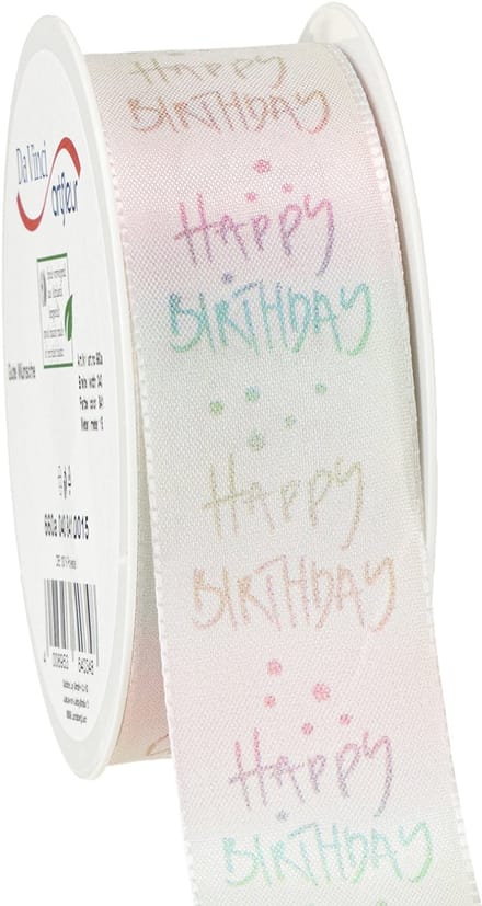 Cadeaulint Happy Birthday verjaardagsdecoratie 40mm 15m