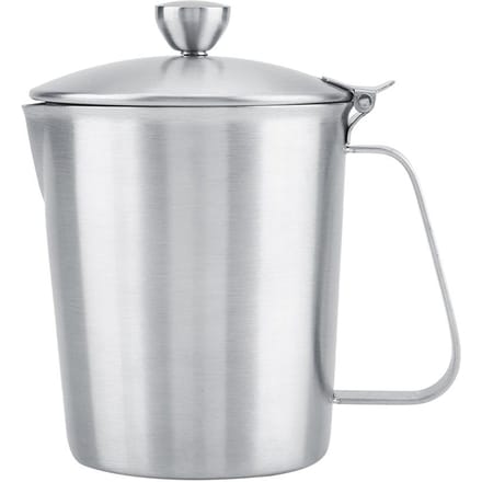 RVS Melkopschuimpitje Koffiekop Mok met Deksel & Maatverdeling (500 ml) white