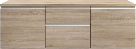 Vente-unique Hangmeubel onder wastafel - Licht naturel - 150 cm - JIMENA II