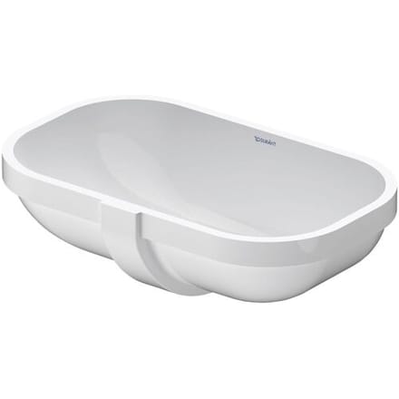 Duravit D-code Onderbouwwastafel - 49.5x32cm - zonder kraangat - met overloop - glans wit