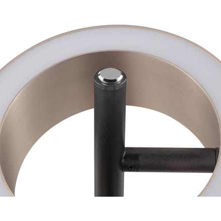 Brilliant LED tafellamp Axion, zwart/bruin, hoogte 45 cm, CCT