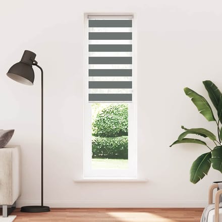 vidaXL - Zebra - rolgordijn - 65x200 - cm - stofbreedte - 60,9 - cm - donkergrijs