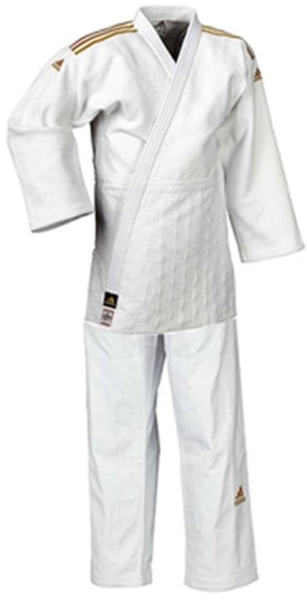 Adidas judopak J350 voor beginners en kinderen | Wit-goud (Maat: 140)