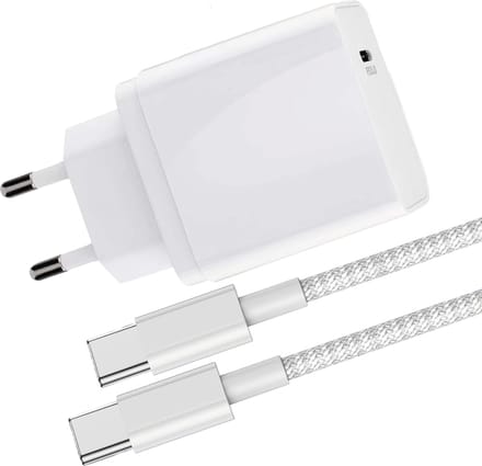 45w power adapter + usb C kabel 2 meter - snellader - usb C naar usb C - usb C oplader - voor telefoon, tablet, laptop