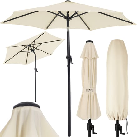 Kingsleeve Parasol 200cm - met Zwengel en Kantelmechanisme - Beige