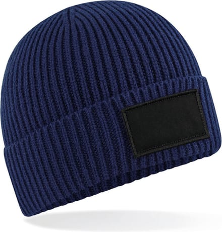 Beechfield Trendy muts met patch B442R - Oxford Navy / Black - One size