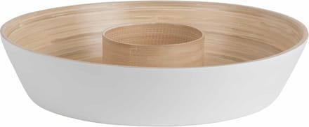 Present Time Schaal Puro Chip & Dip - Wit - Ø30cm - Bamboe - Scandinavisch - Woonkamer