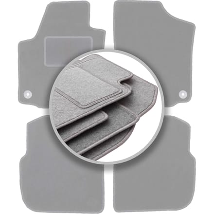 Automatten asgrijs voor: Skoda Rapid liftback, sedan, spaceback, stationwagen (2013-2019)